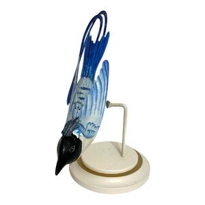 NEW Ashland Whimsy Wood Metal Bird Sculpture Perched on Stand Figurine Decor